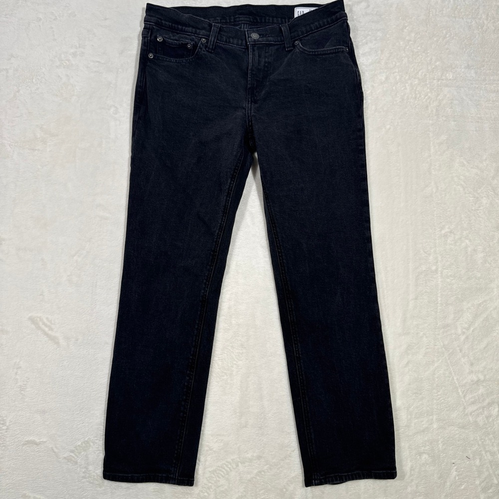 Gap Jeans Women 29/8 Petite Black 90s Straight Low Rise Denim Pants
